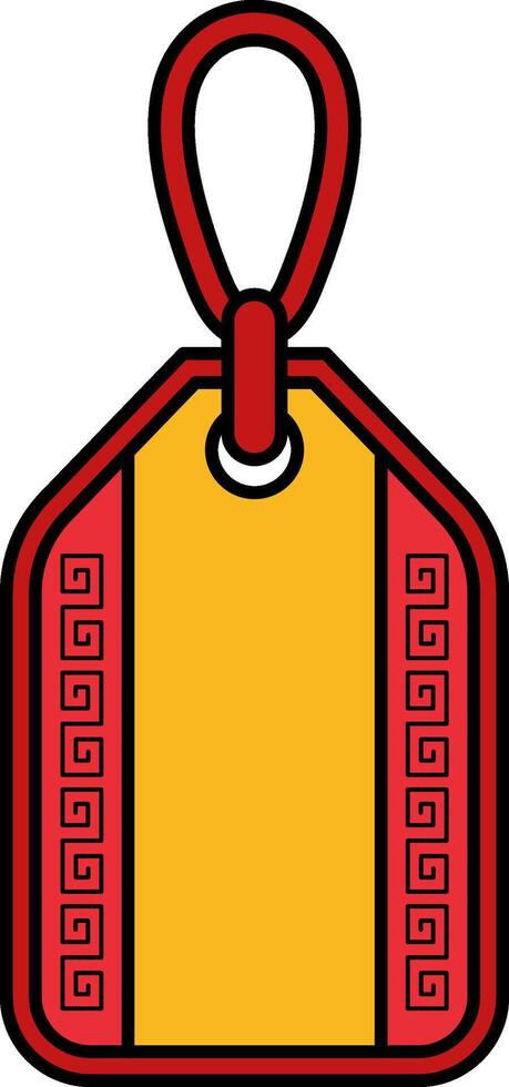 isolate illustration of a traditional chinese tag vector