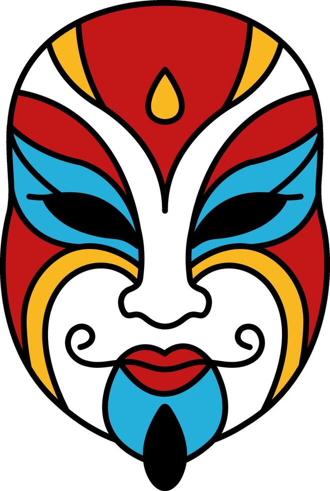 isolate illustration of a bian lian chinese face mask vector