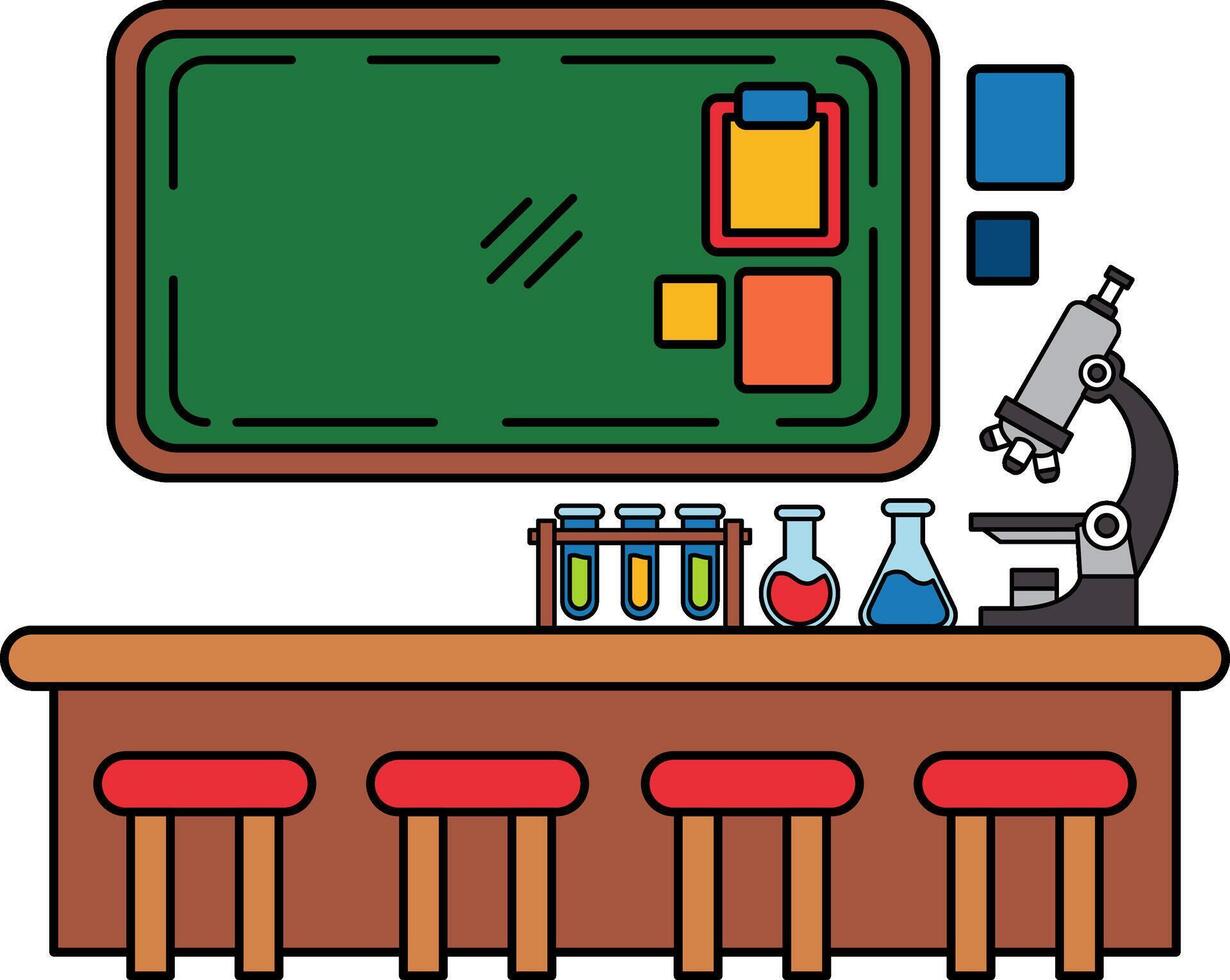 isoalte illustration of a science lab in school vector