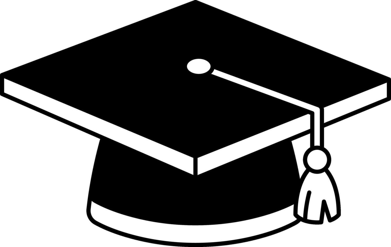 black and white illustration of a graduation cap vector
