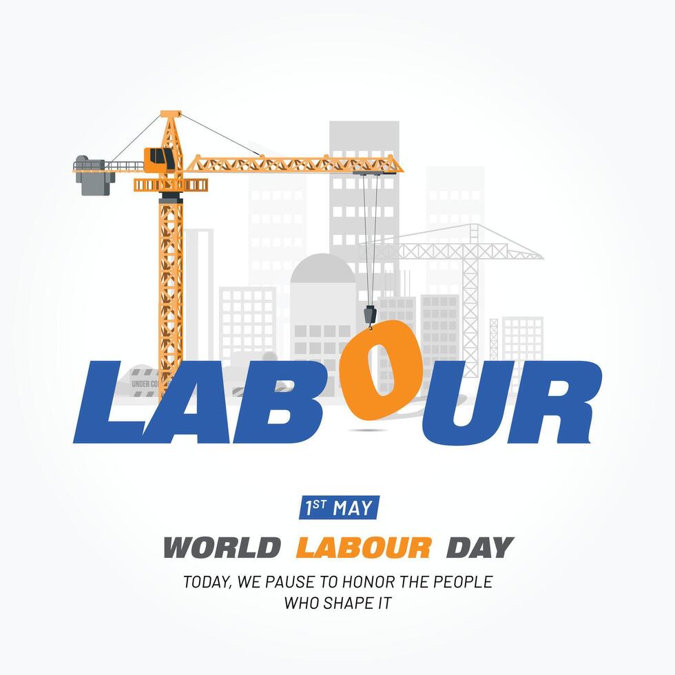 happy Labour day or international, 1st may day vector