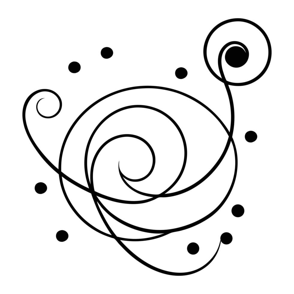 A black and white drawing of a spiral vector