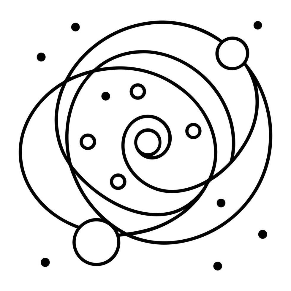 An outline of a black and white space station vector