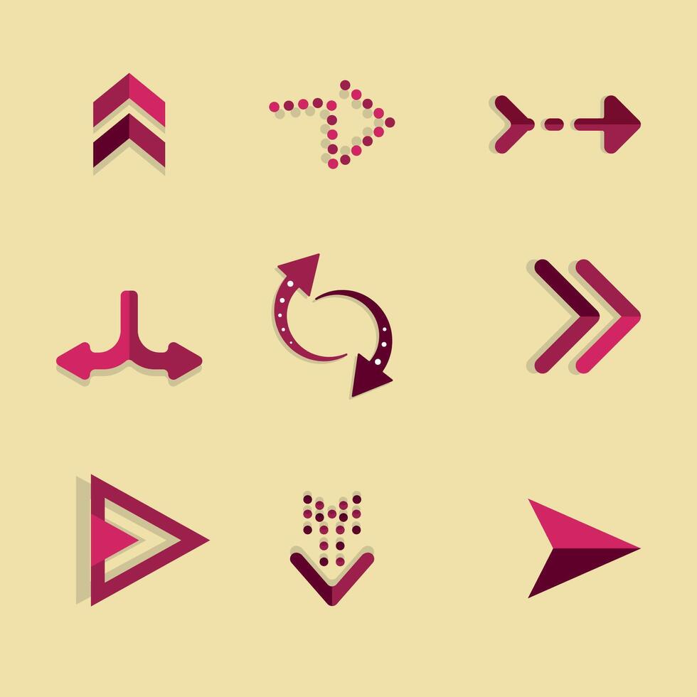 Variation Purple Arrow Elements collection vector