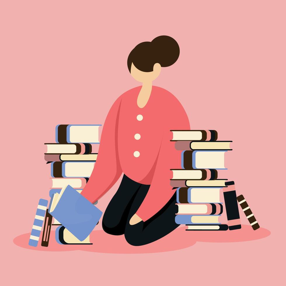 Happy Book Day Concept Illustration vector