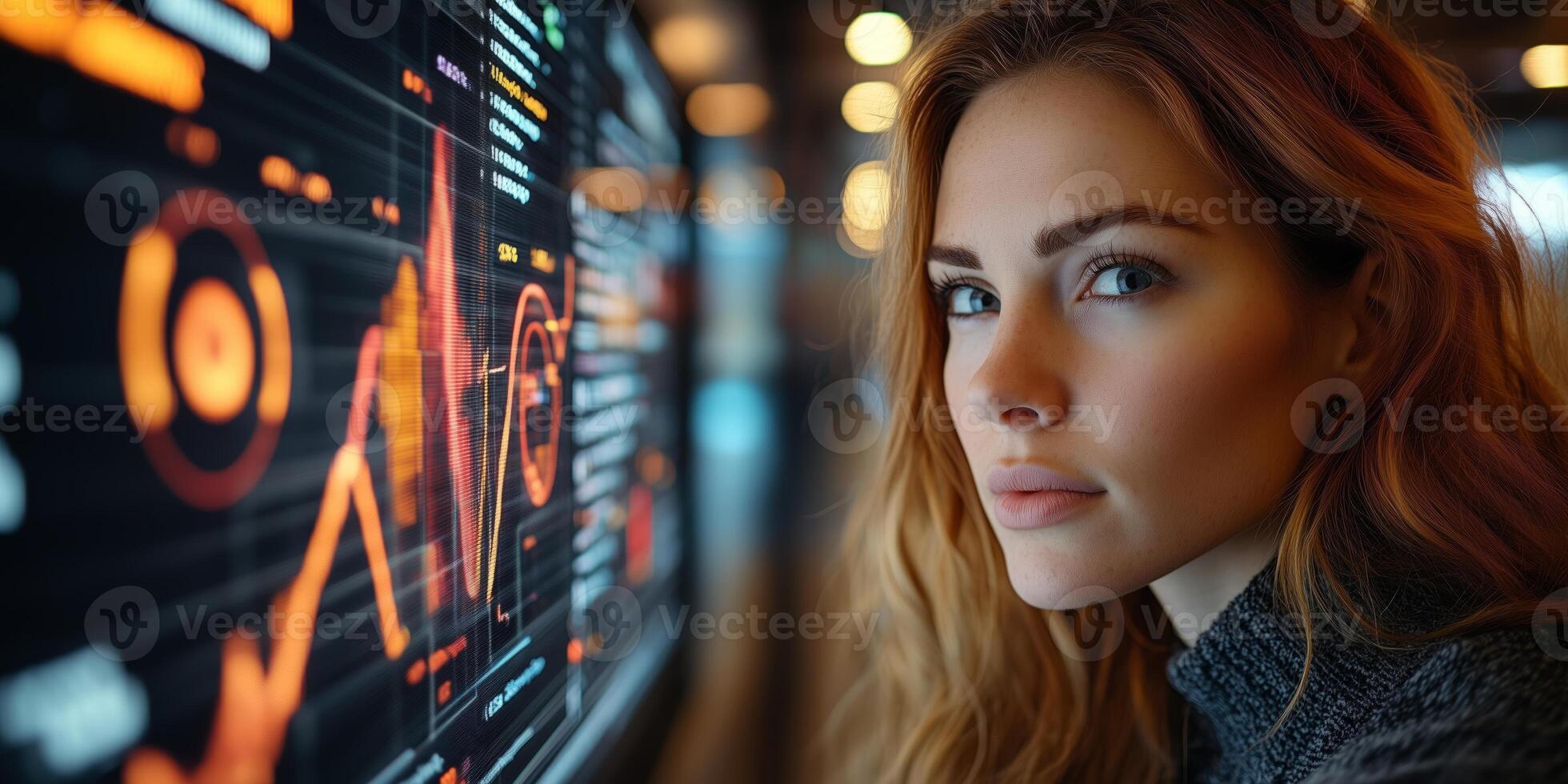 a young professional using a touchscreen interface to organize a digital project photo