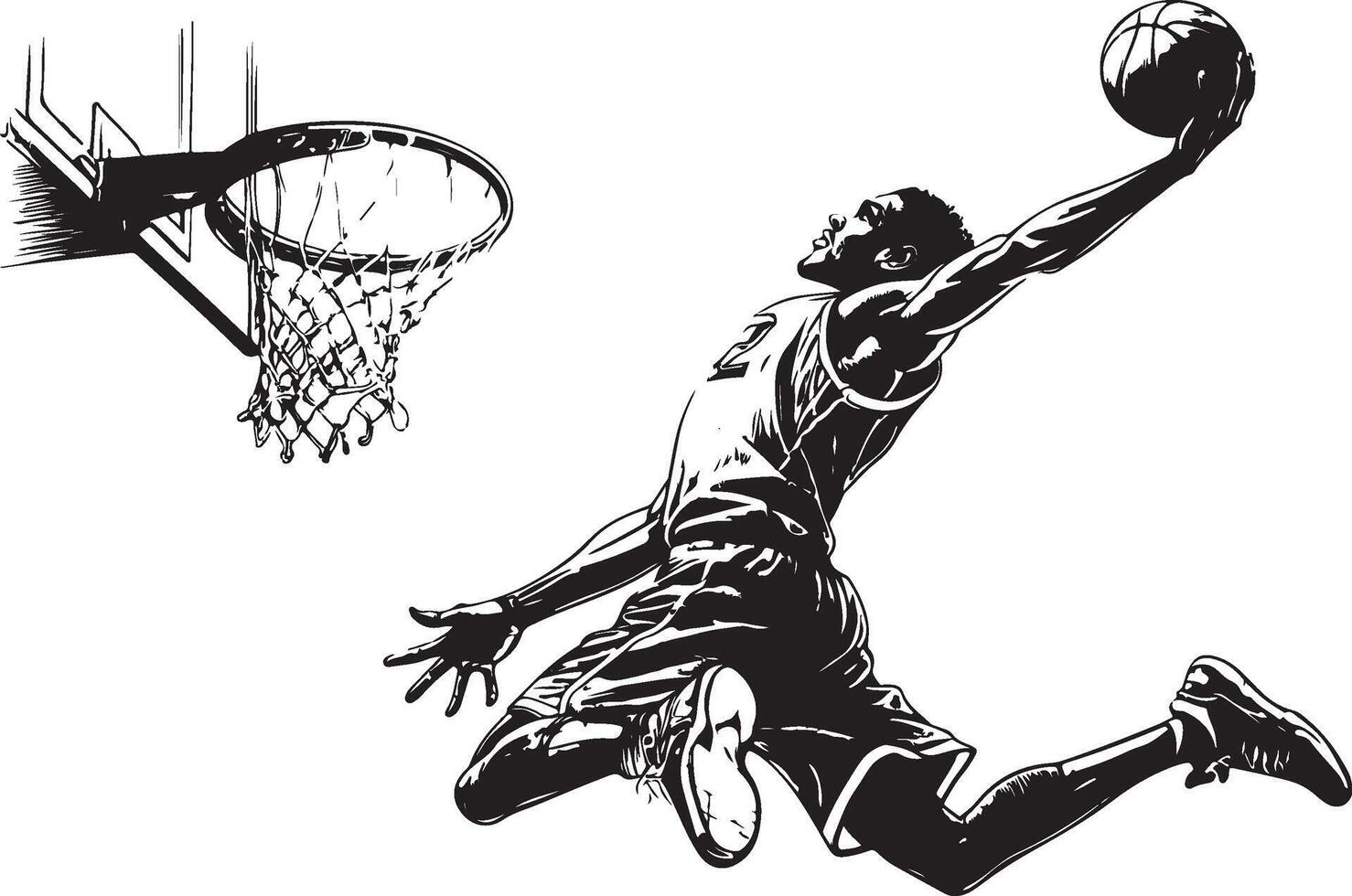 Dynamic Basketball Player Dunking Silhouette Illustration vector