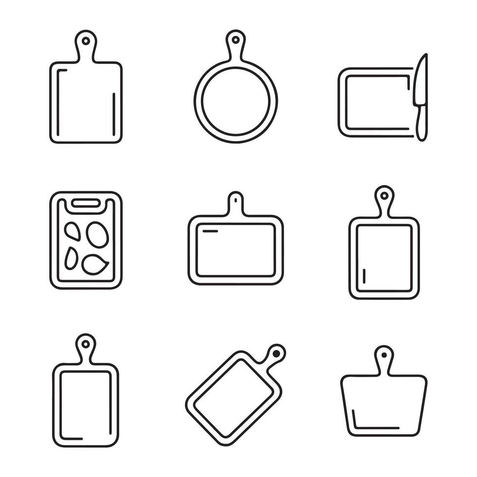 Chopping Board Icons Set for Culinary Design vector