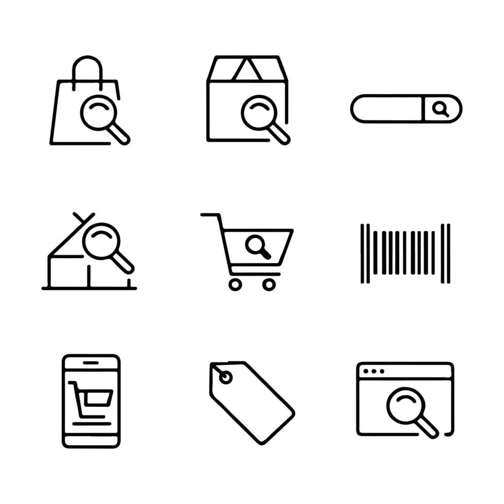 E-commerce Icons Set for Product Discovery vector