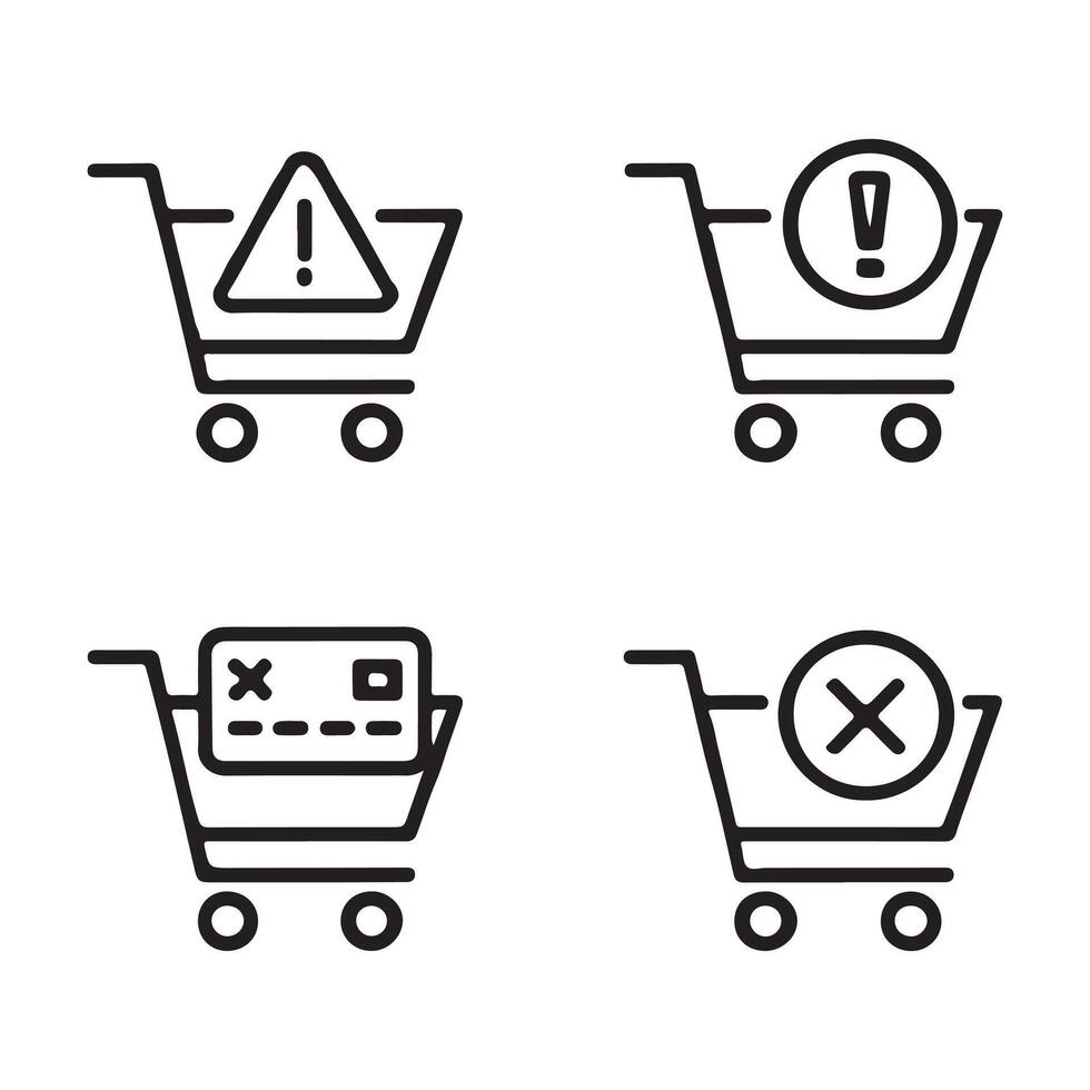 Payment Declined Icons for E-commerce Platforms vector