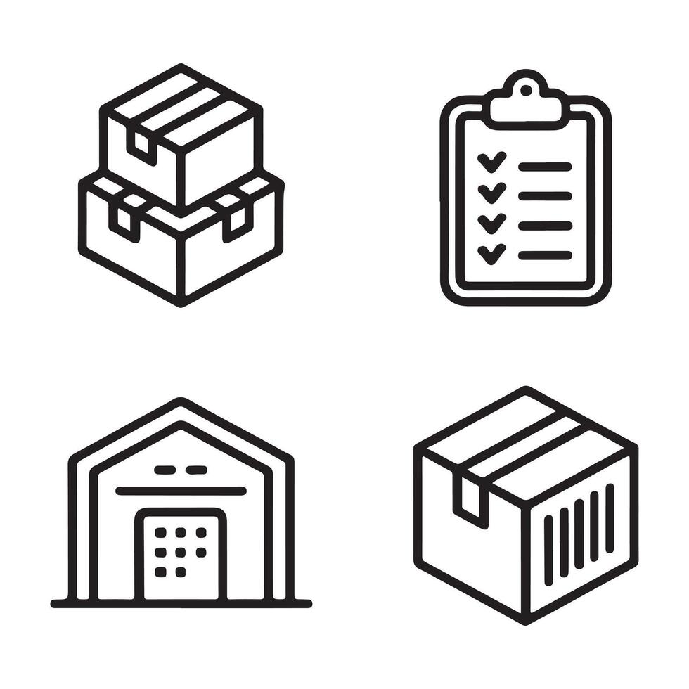 Stock Control Icons for Logistics and Storage vector