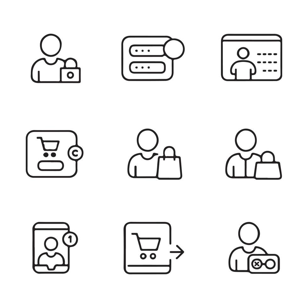 Login Required Icons for Checkout Access vector