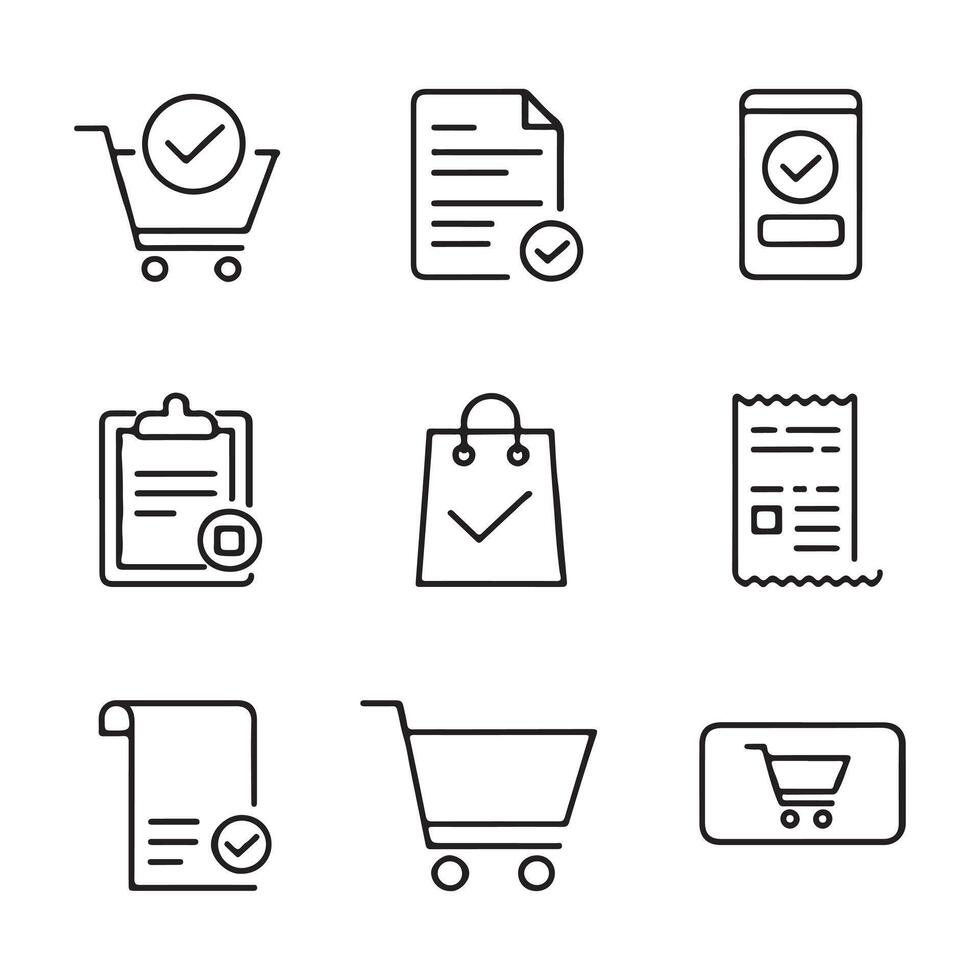 Success and Confirmation Icons for Online Stores vector