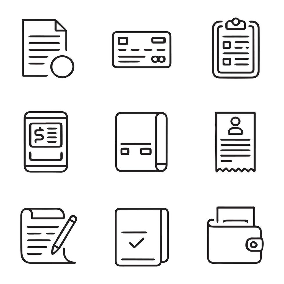 Invoice and Billing Icons for Business Use vector