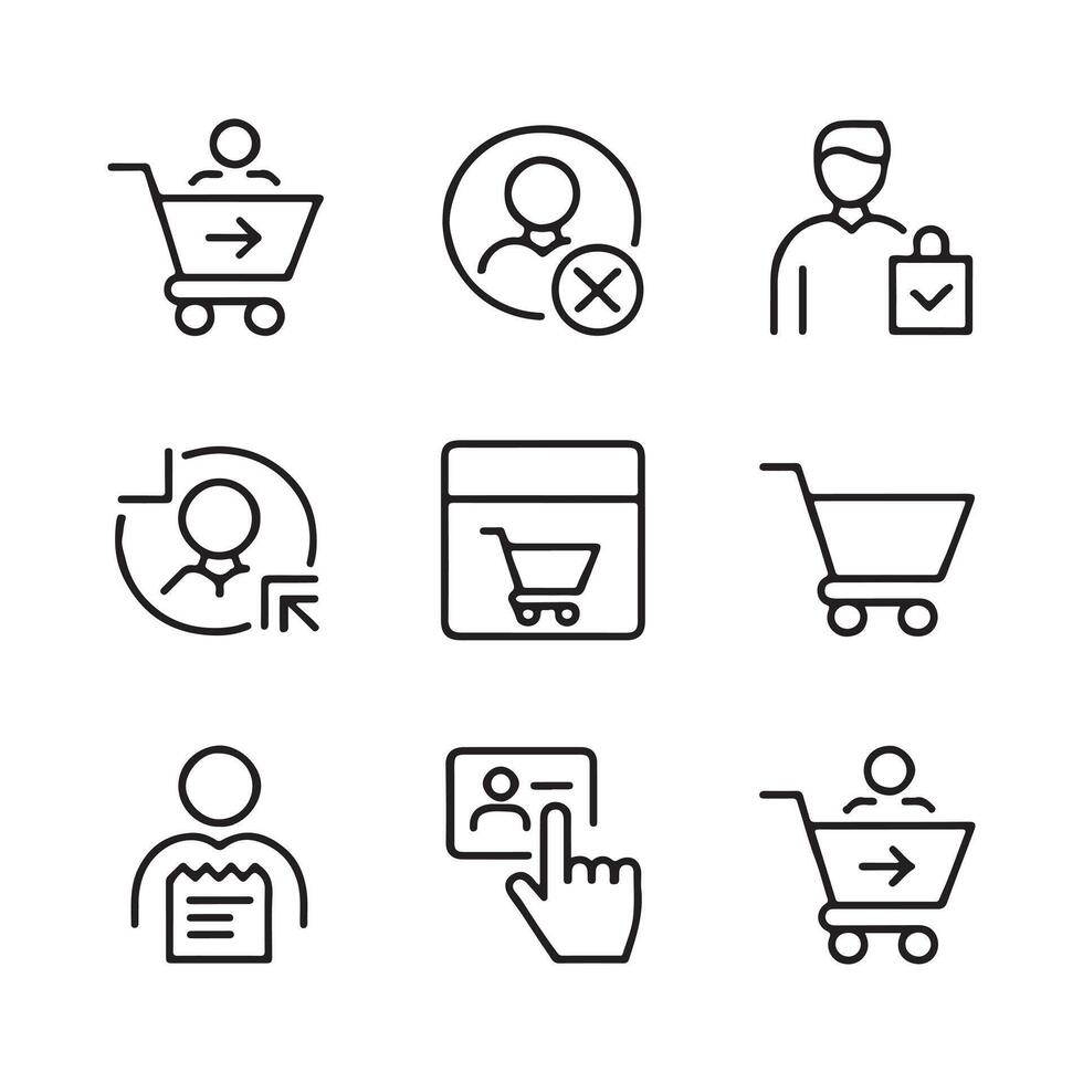 Fast Purchase and Checkout Icons Set vector