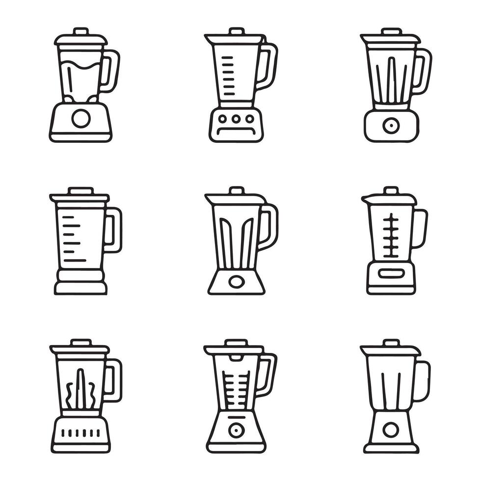 Blender Icons Set for Cooking and Kitchen Tools vector