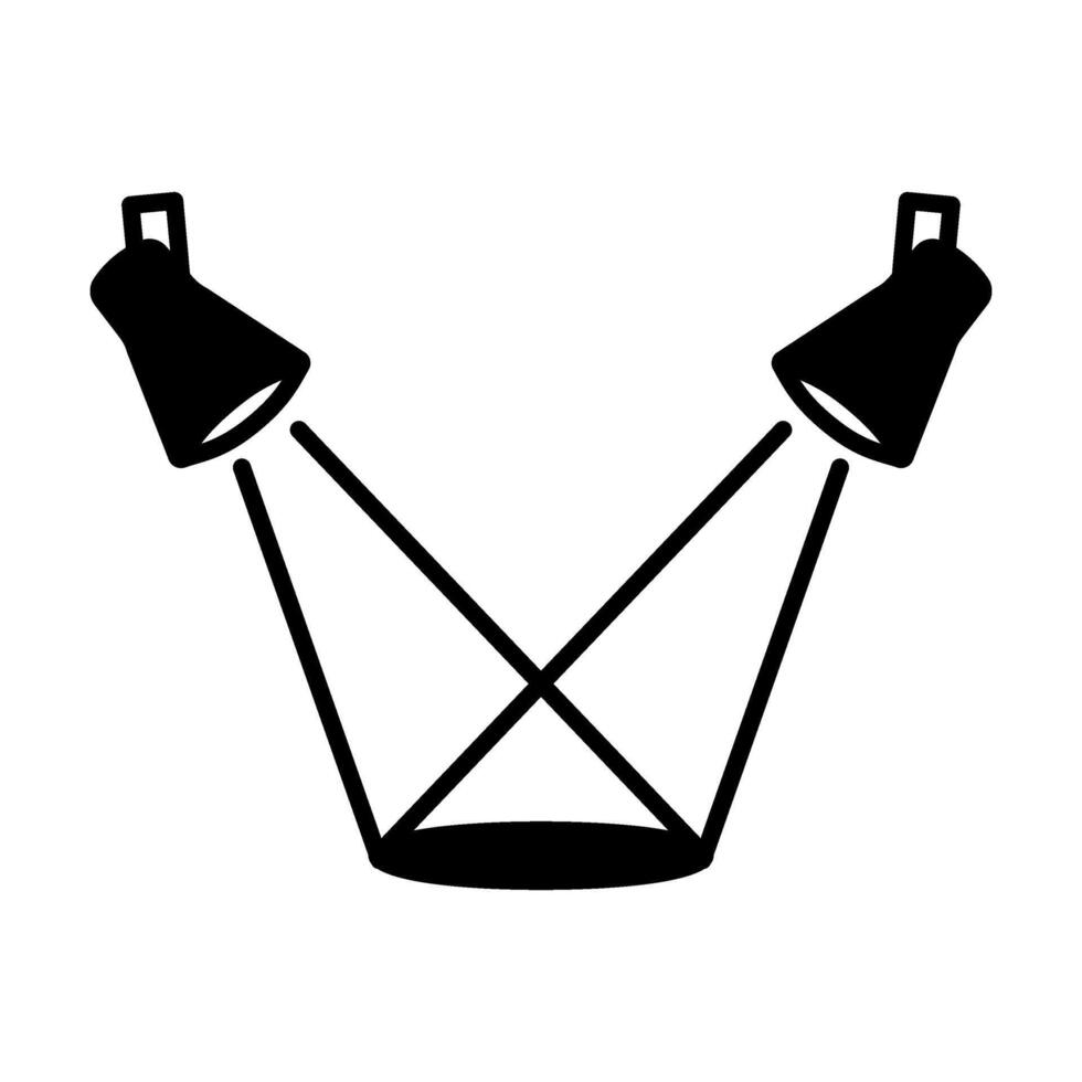 Spotlight glyph design. Simple spotlight icon on a white background vector
