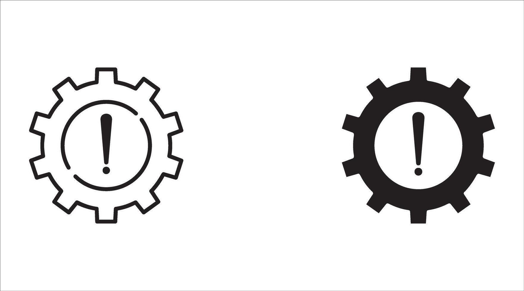 thin line failure icon set, with broken operational process. concept of repair or maintenance symbol. illustration on white background vector