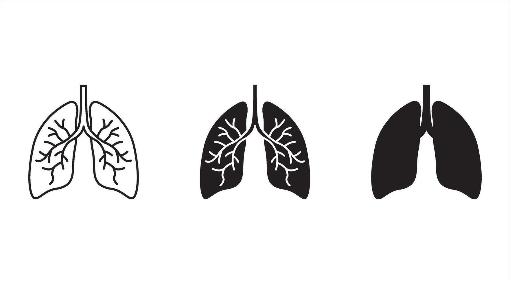 Lungs icon set. Pneumonia disease sign. Respiratory distress symbol. Quality design element. Flat style lungs icon. vector