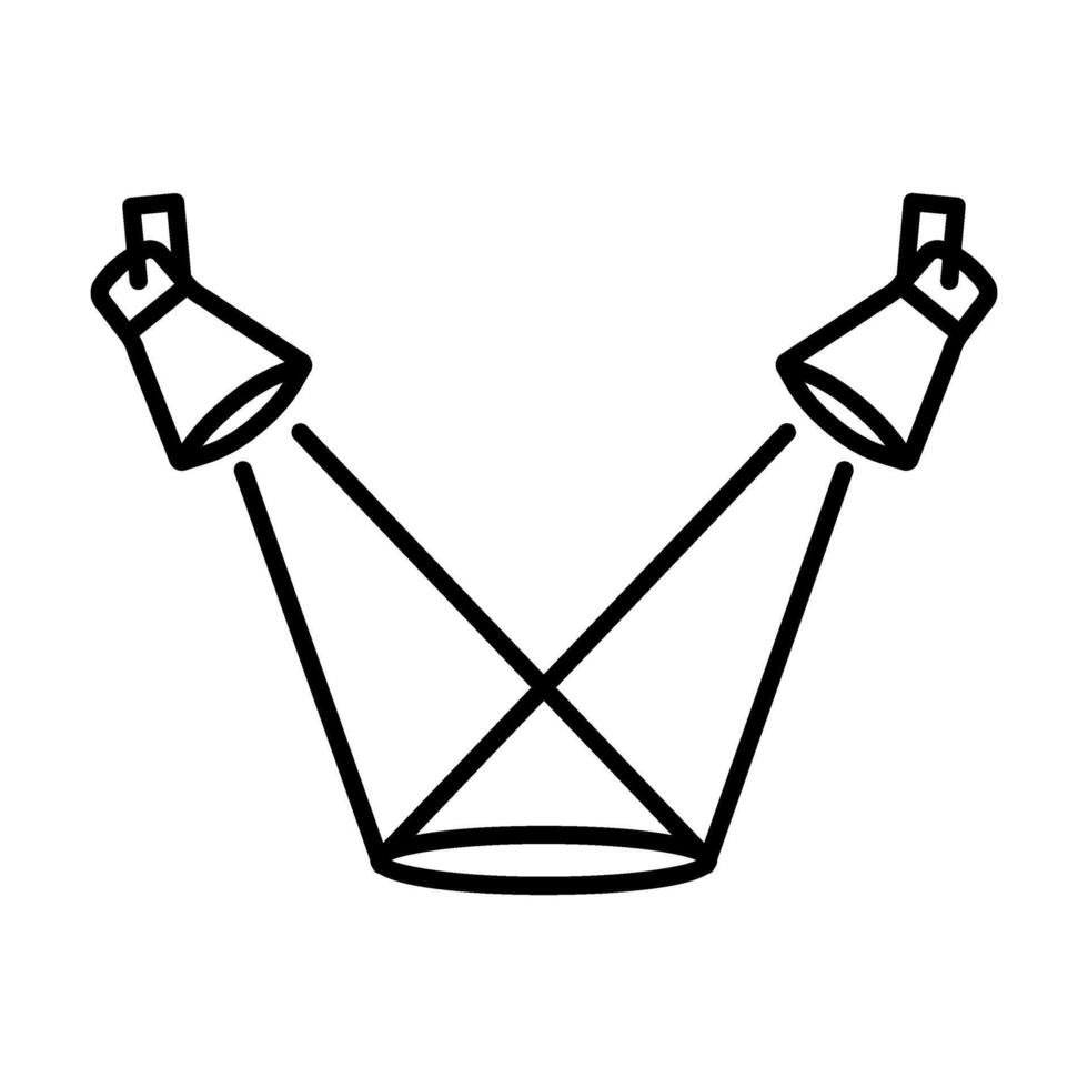 Spotlight glyph design. Simple spotlight icon on a white background. vector