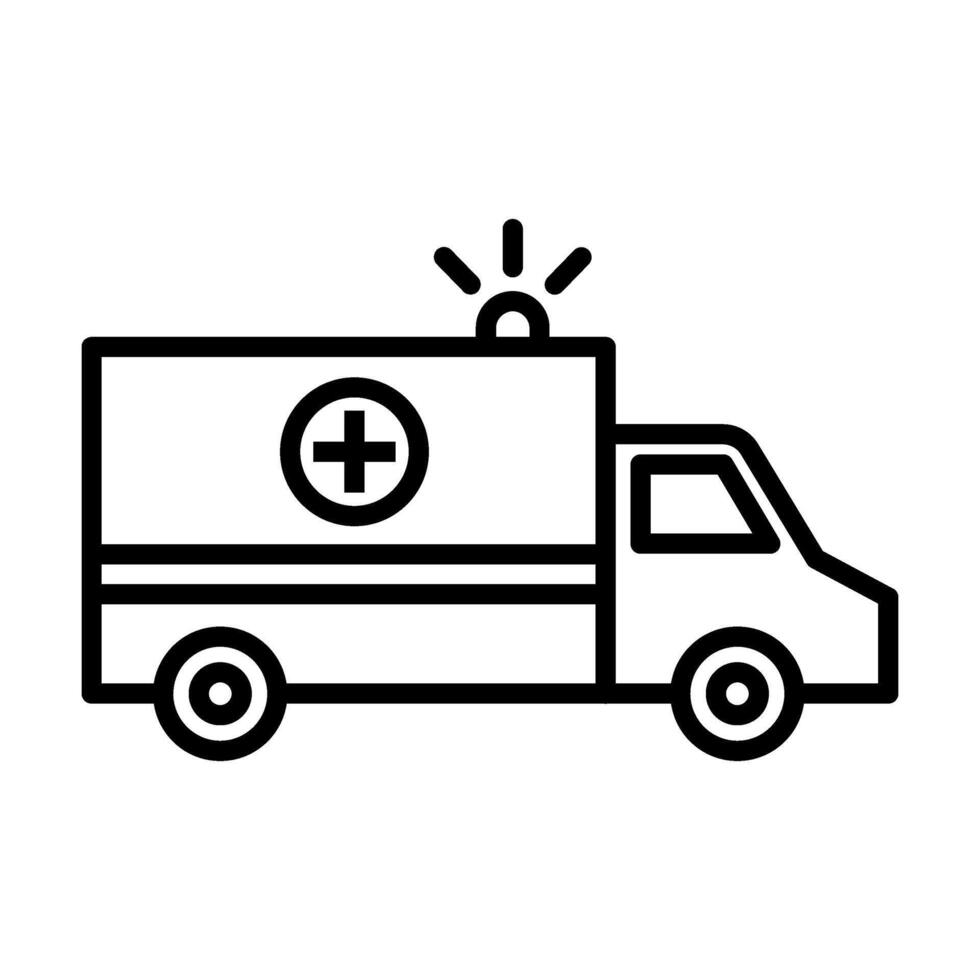 Ambulance icon line, on white background, eps 10. vector