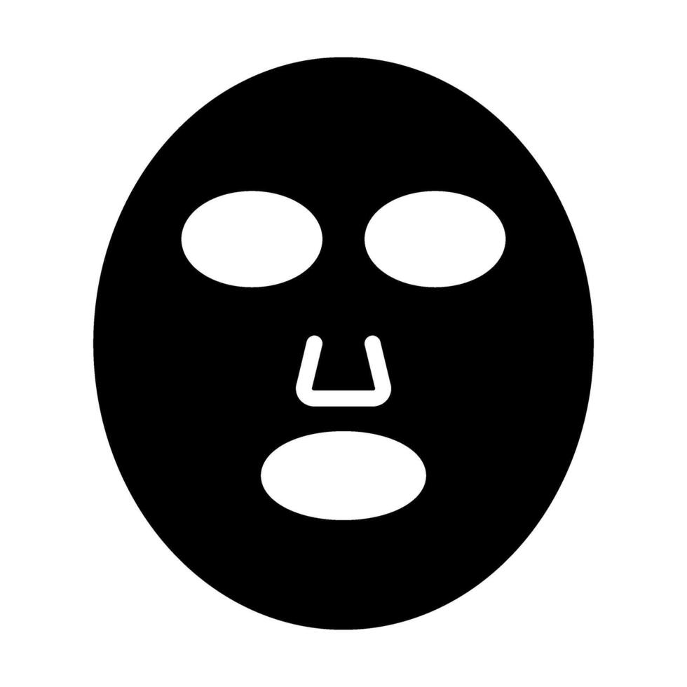 Facial mask icon. flat line style illustration representing skincare and beauty treatment, suitable for wellness, spa, and cosmetic-related projects vector