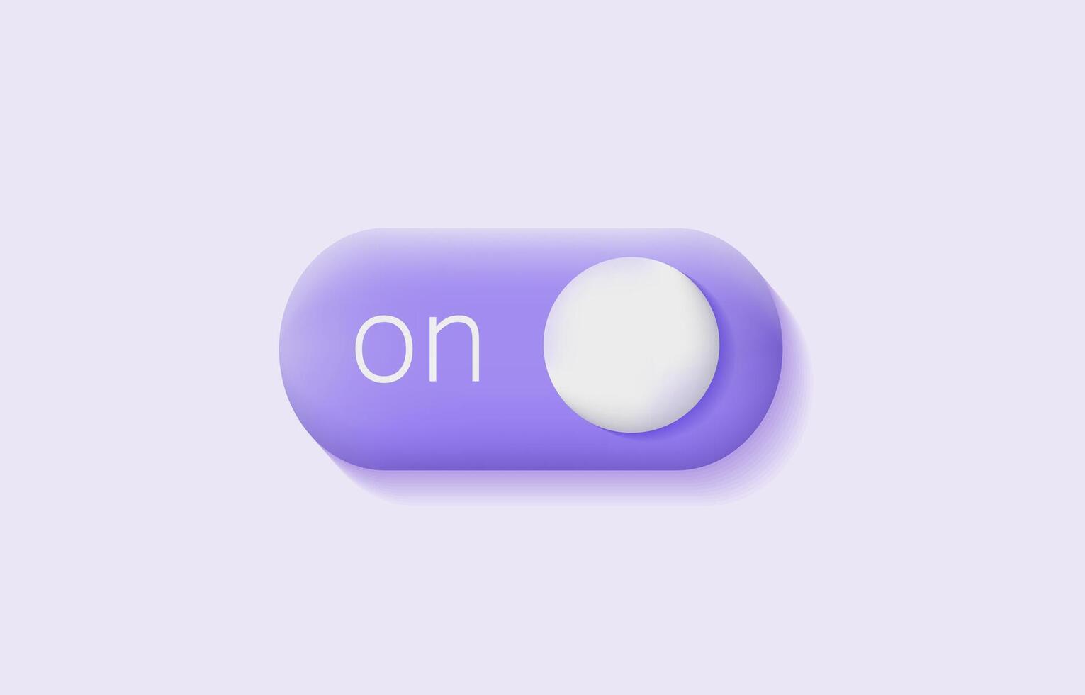 3d on toggle button. Purple slide bar icon. Unlock and lock. Software user interface. Modern illustration vector
