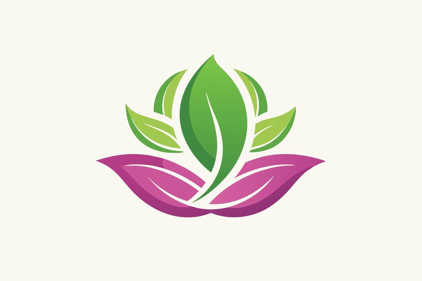 Stylized leaves in green and purple isolated on white background vector