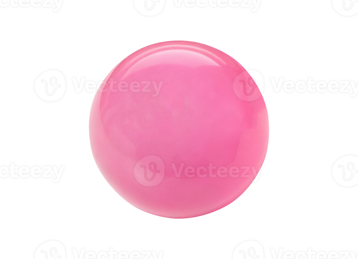 Shiny bright glossy pink bubblegum bubble isolated on a transparent background png