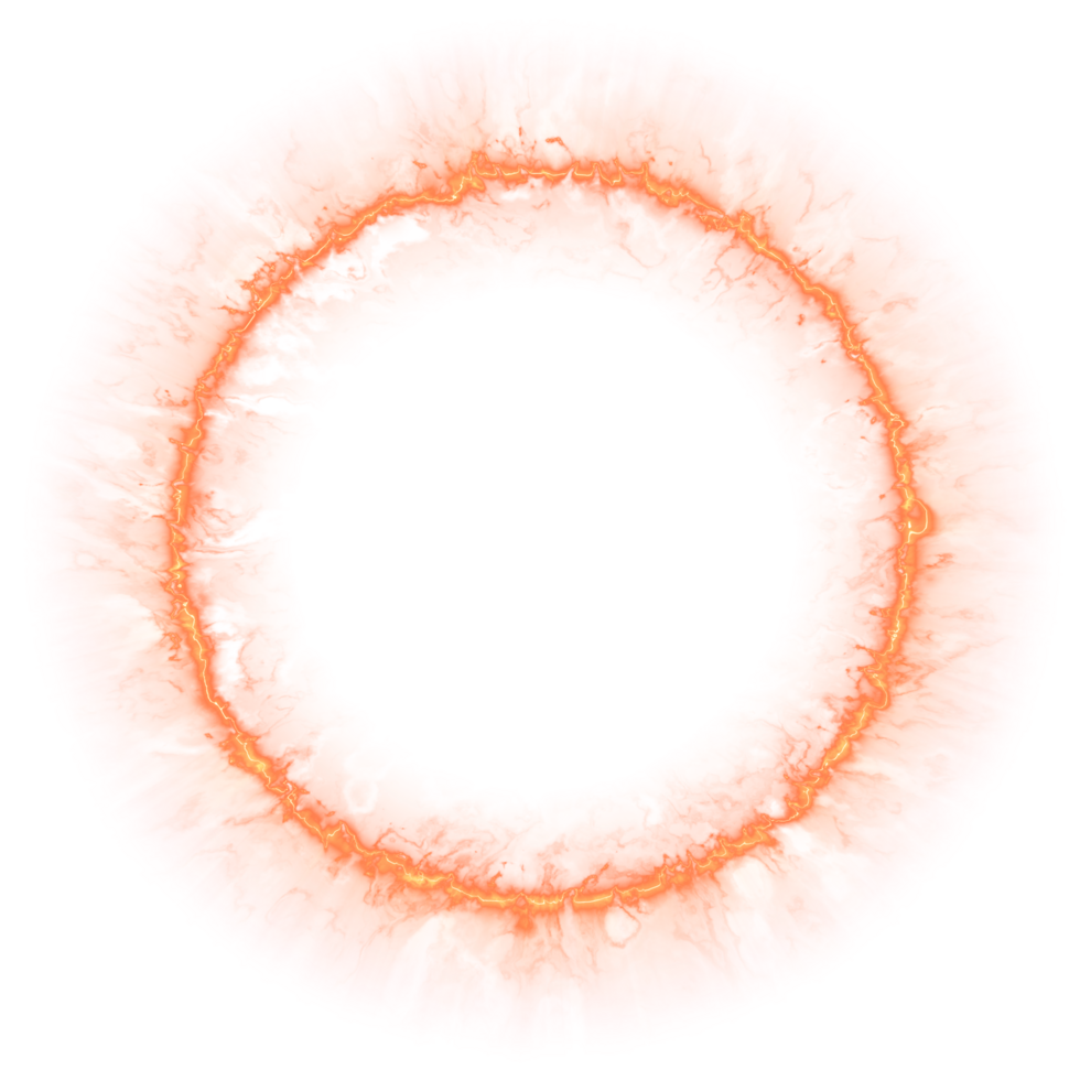 Effect Impact flame rays circle explosion energy shockwave isolated on background. png