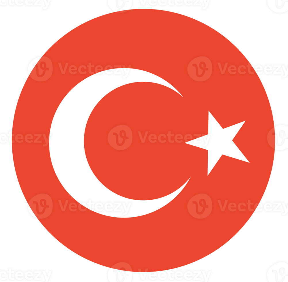 Flag of Turkey in circle. Flag icon. Circle shape icon flag. png