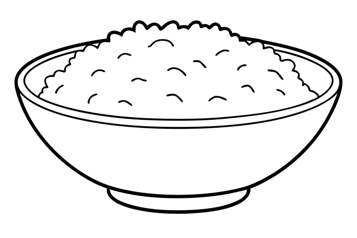 A Simple Line Art of Food in a Bowl vector