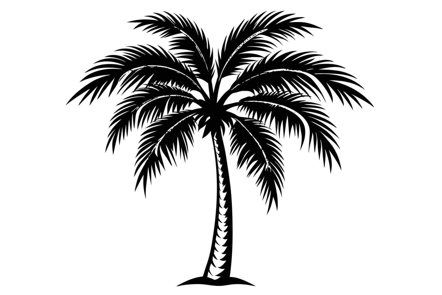 Striking Silhouette of a Tropical Palm Tree vector