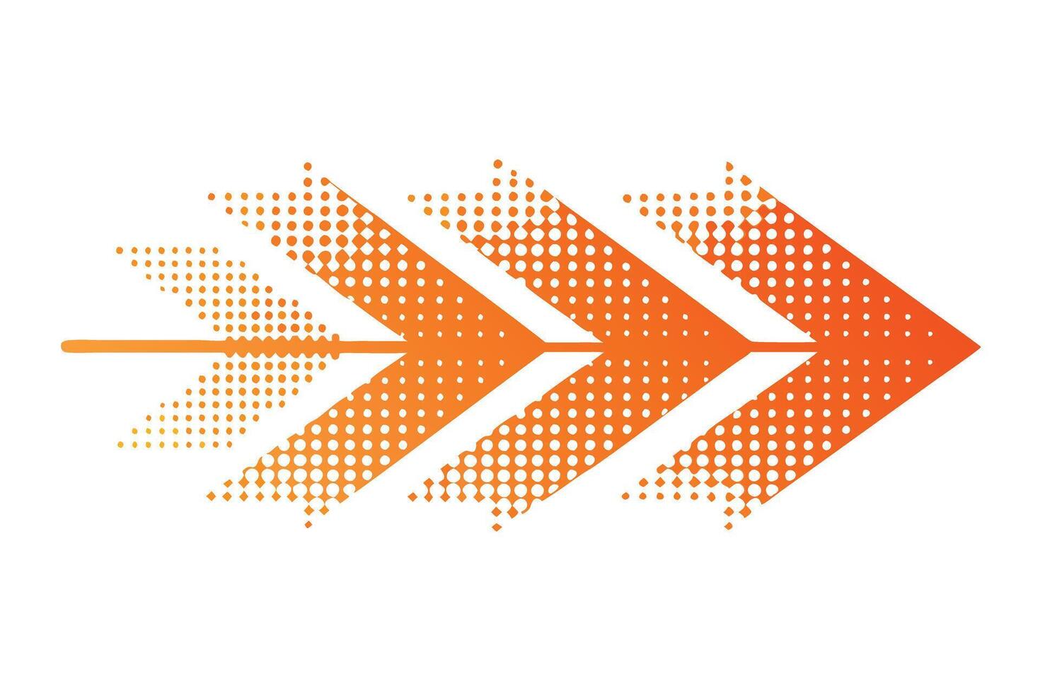 Modern Arrow Graphic with Halftone Effect vector