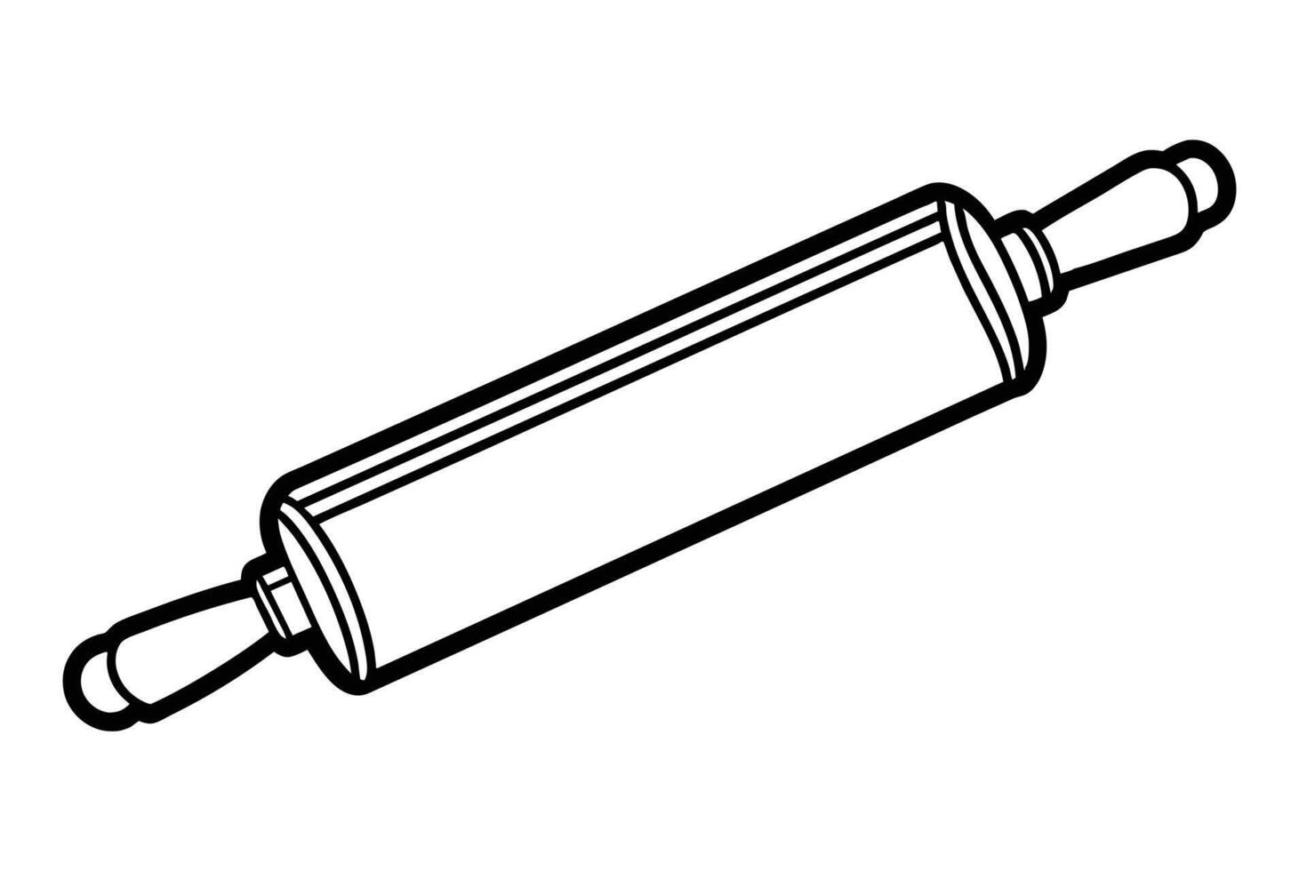 Simple Line Drawing of a Kitchen Rolling Pin vector