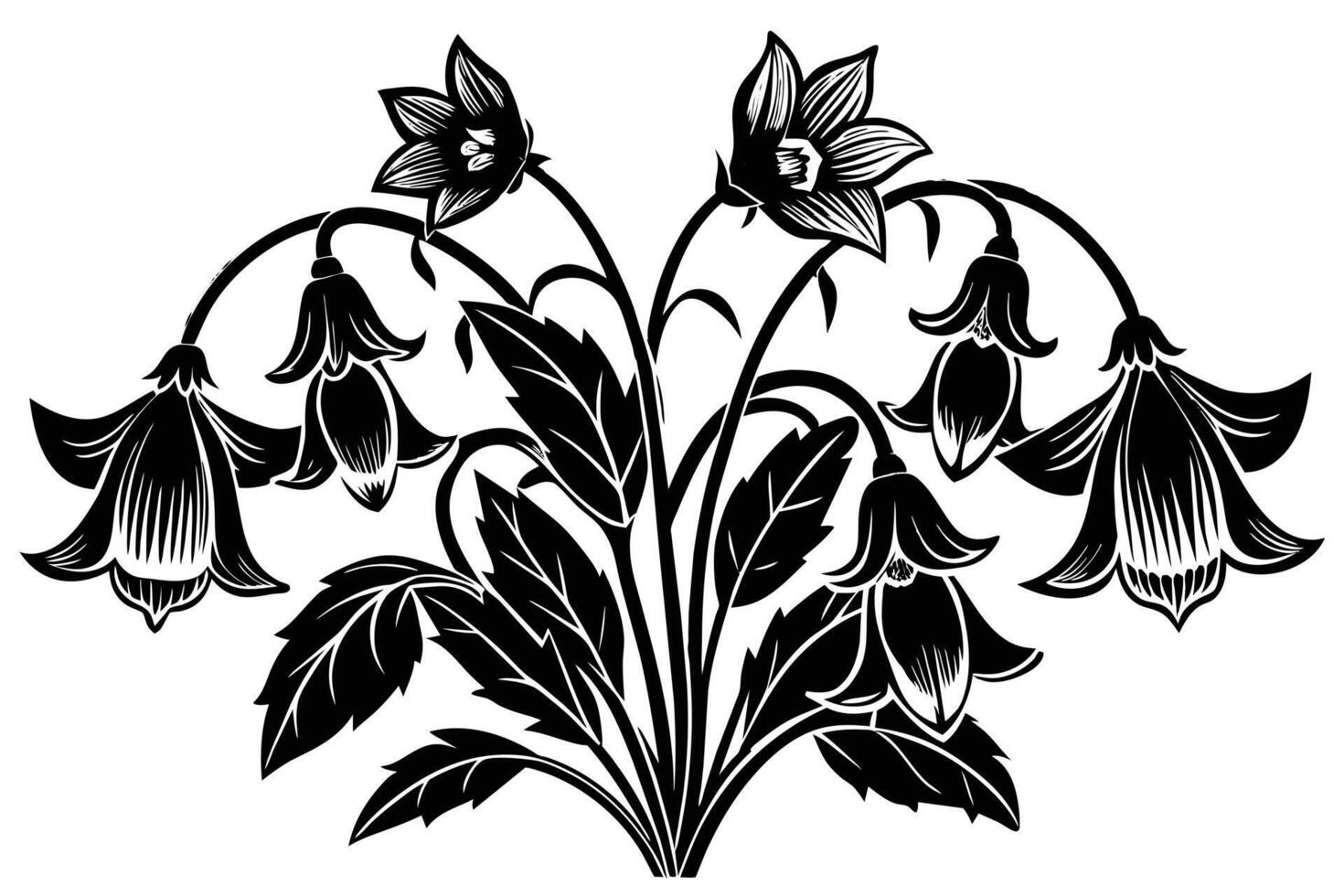 A Elegant Black and White Floral Design vector