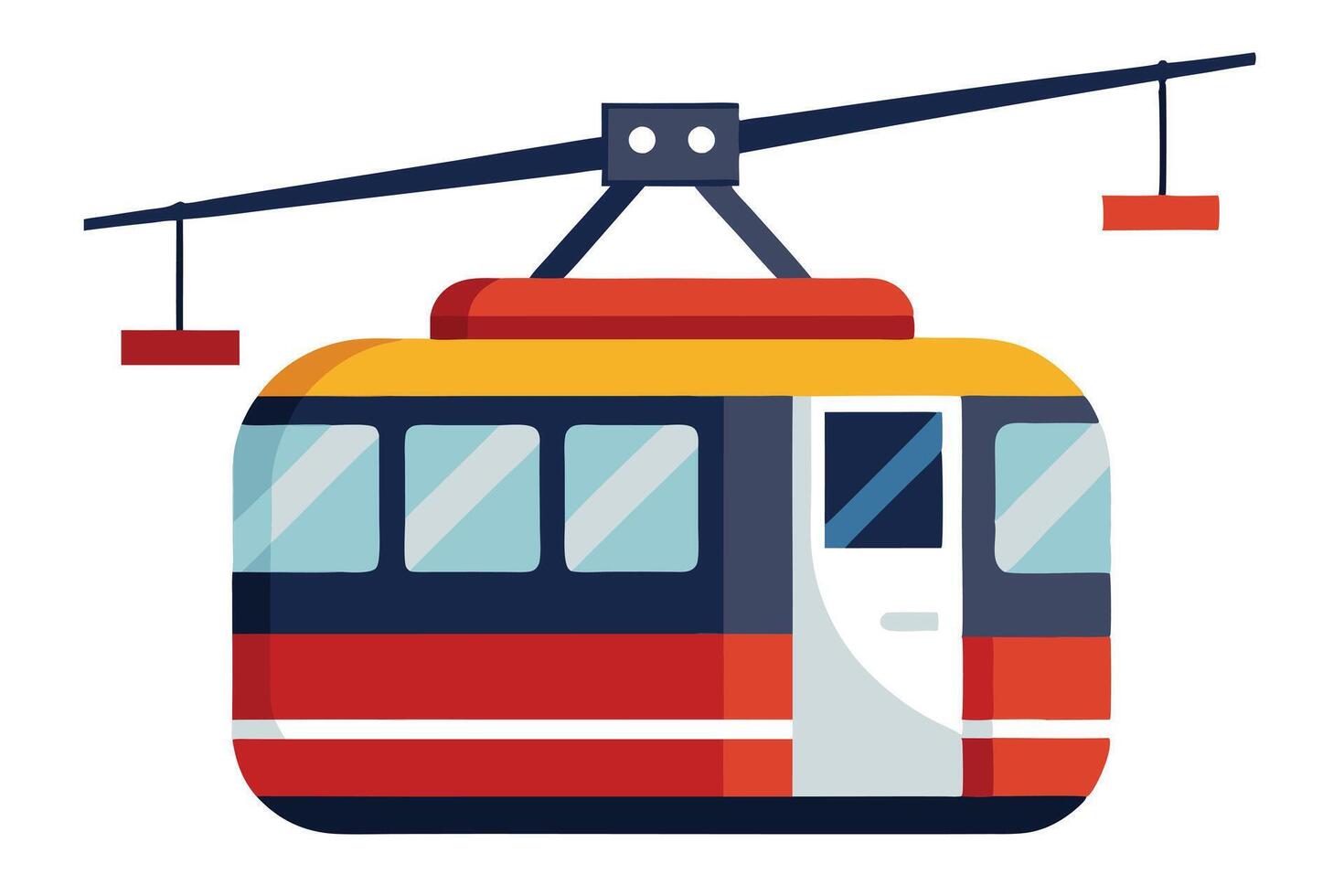 Colorful Flat Illustration of a Cable Car vector
