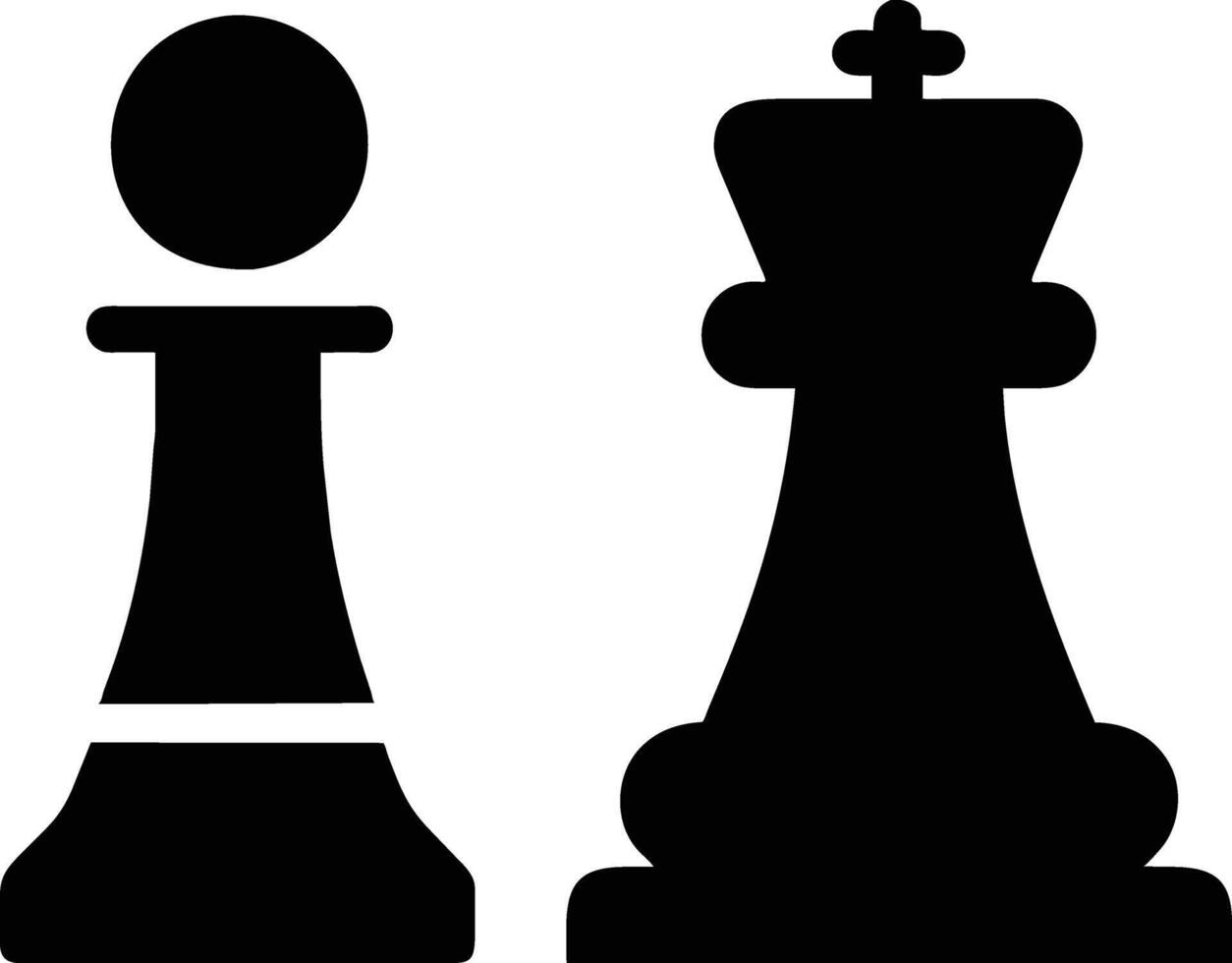 A Black Chess Pieces King, Rook, and Pawn vector