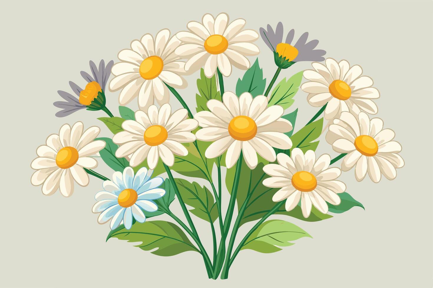 Beautiful Bouquet of Daisies in Pastel Colors vector