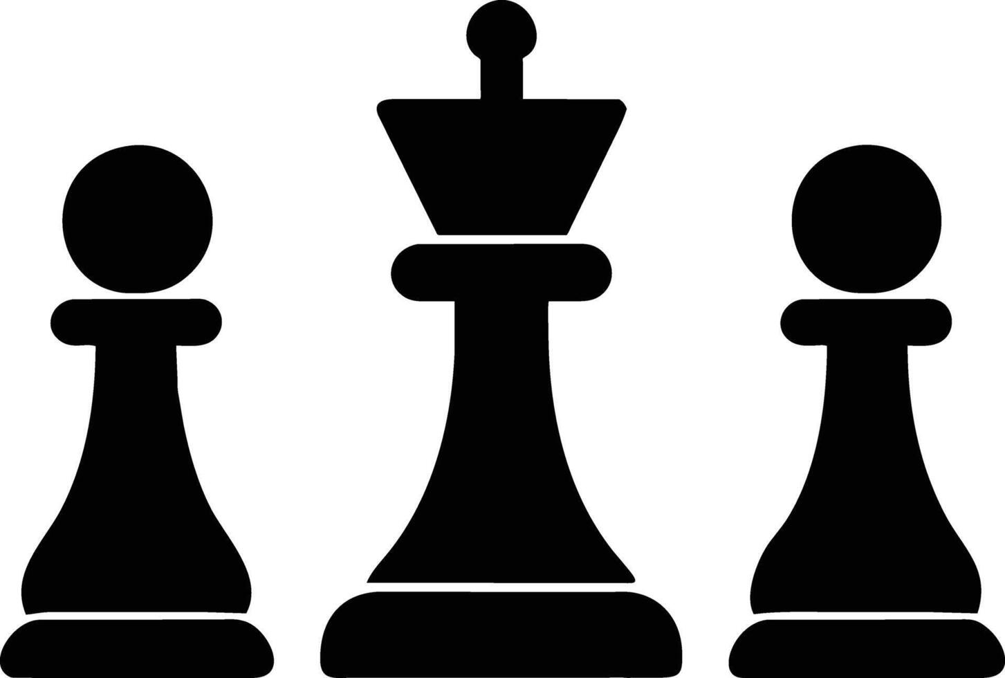 Black Chess Pieces King, Rook, and Pawn vector