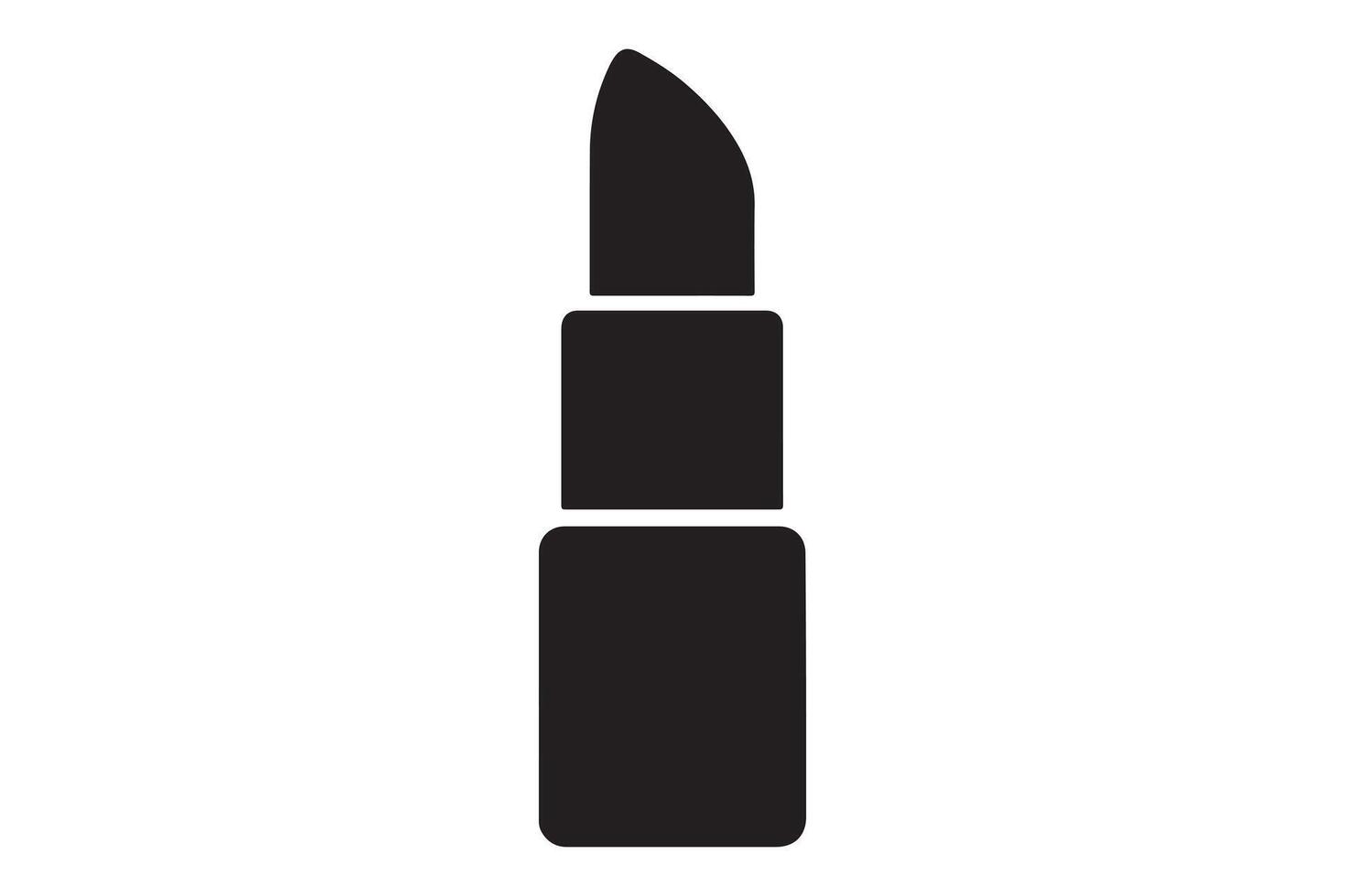 Simple Black and White Lipstick Icon vector