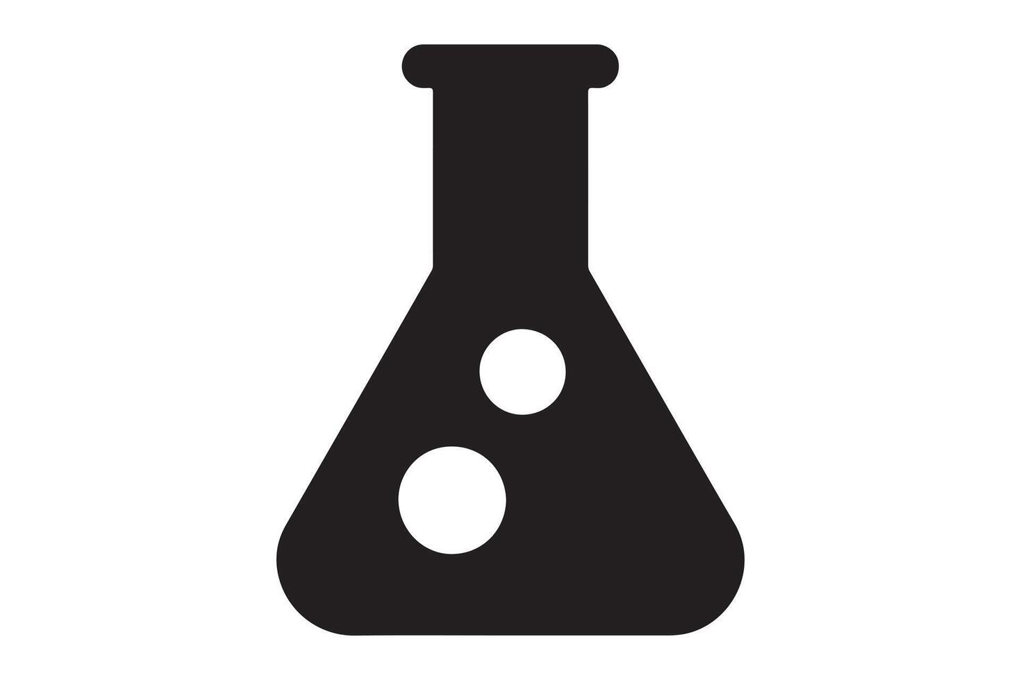Simple black and white illustration of a flask. vector