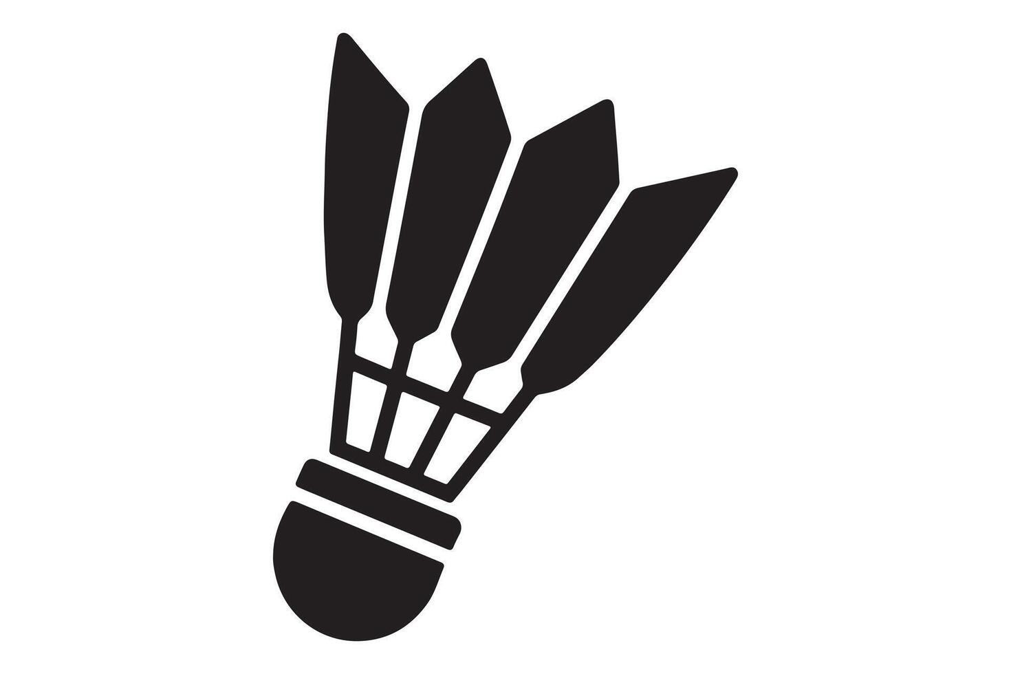 Simple black and white badminton shuttlecock graphic vector