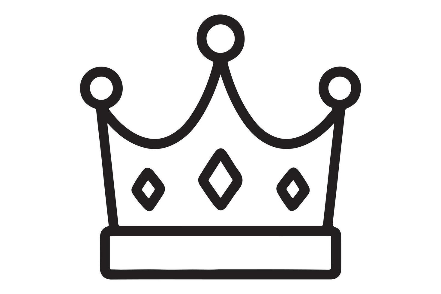 Simple black line art crown graphic vector