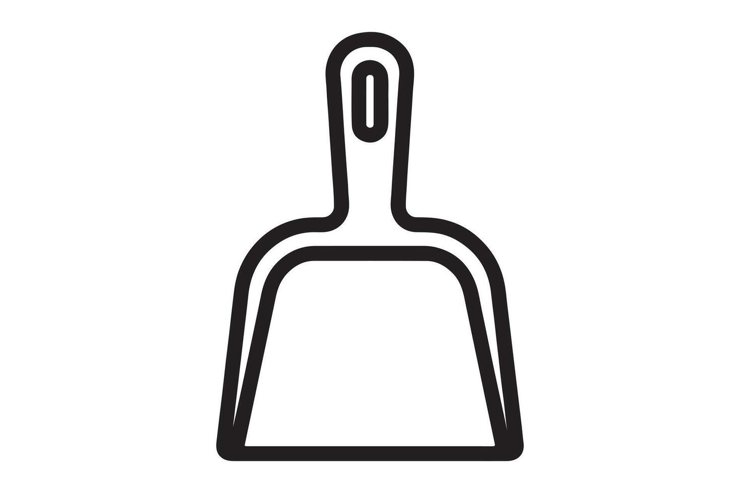 Simple Line Illustration of a Dustpan vector