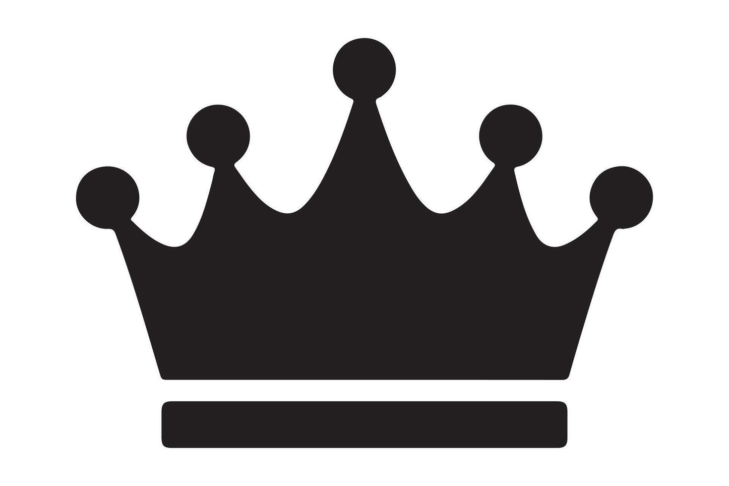 Simple black crown graphic on white background vector