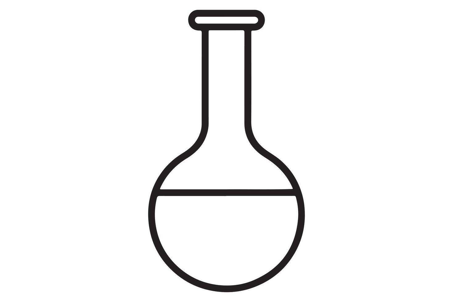 Simple Line Art Illustration of a Laboratory Flask vector