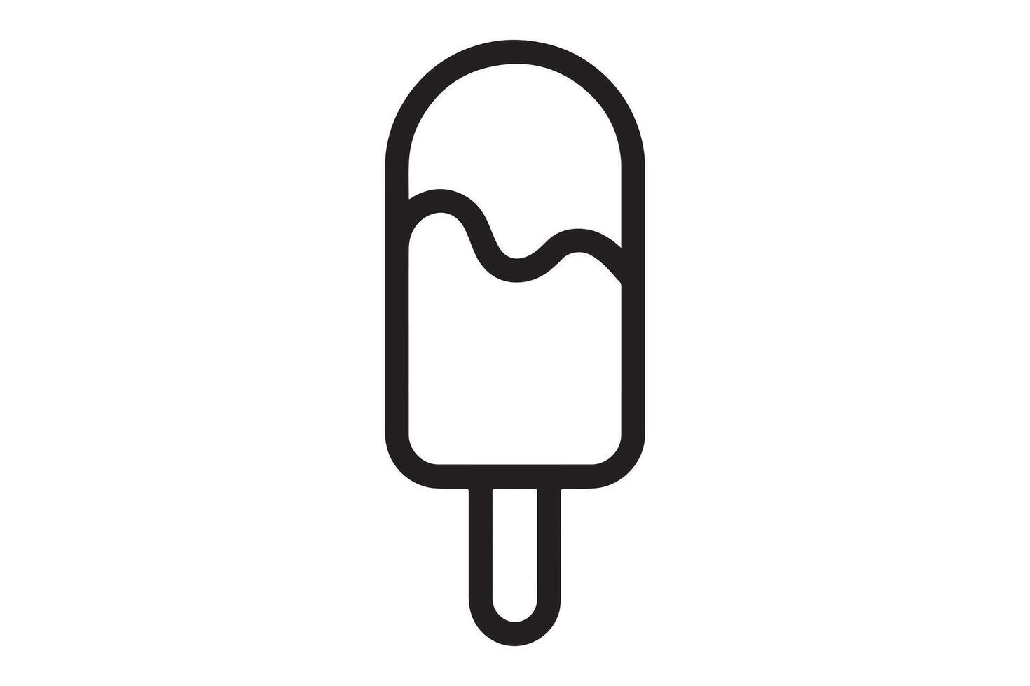 Simple black line art of a delicious ice pop. vector