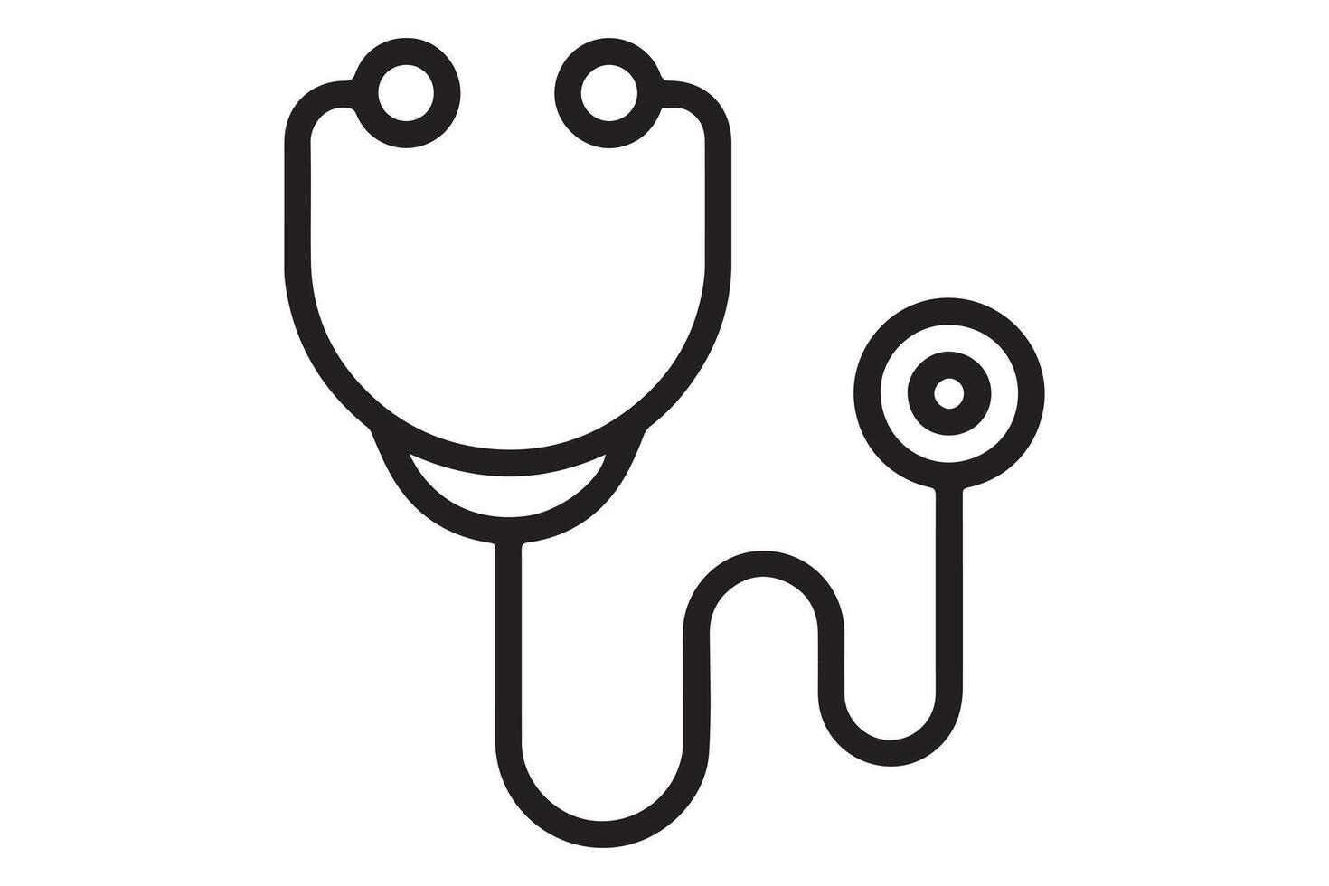 Simple Line Art Icon of a Stethoscope vector