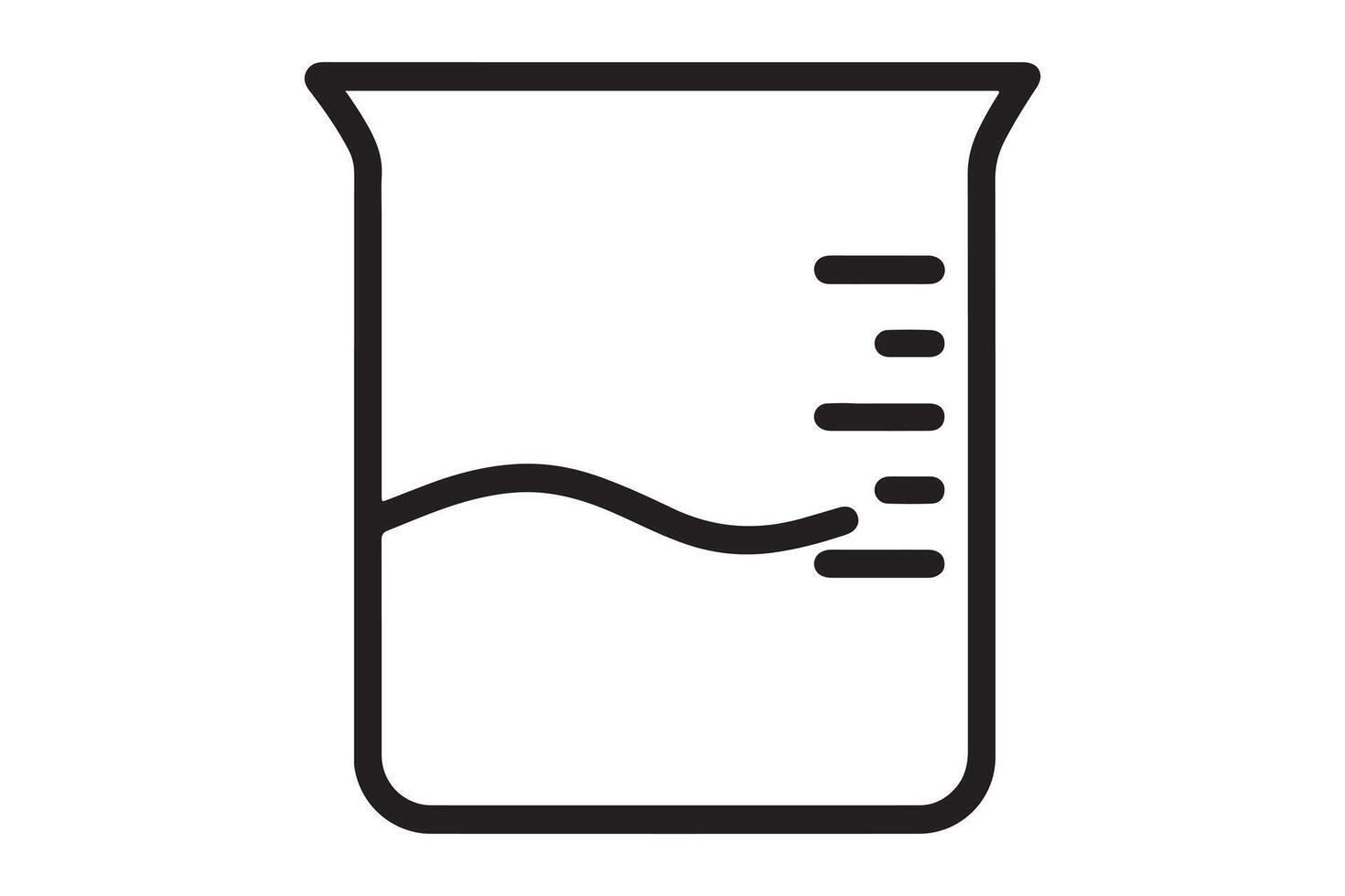 Simple Line Drawing of a Beaker with Liquid vector